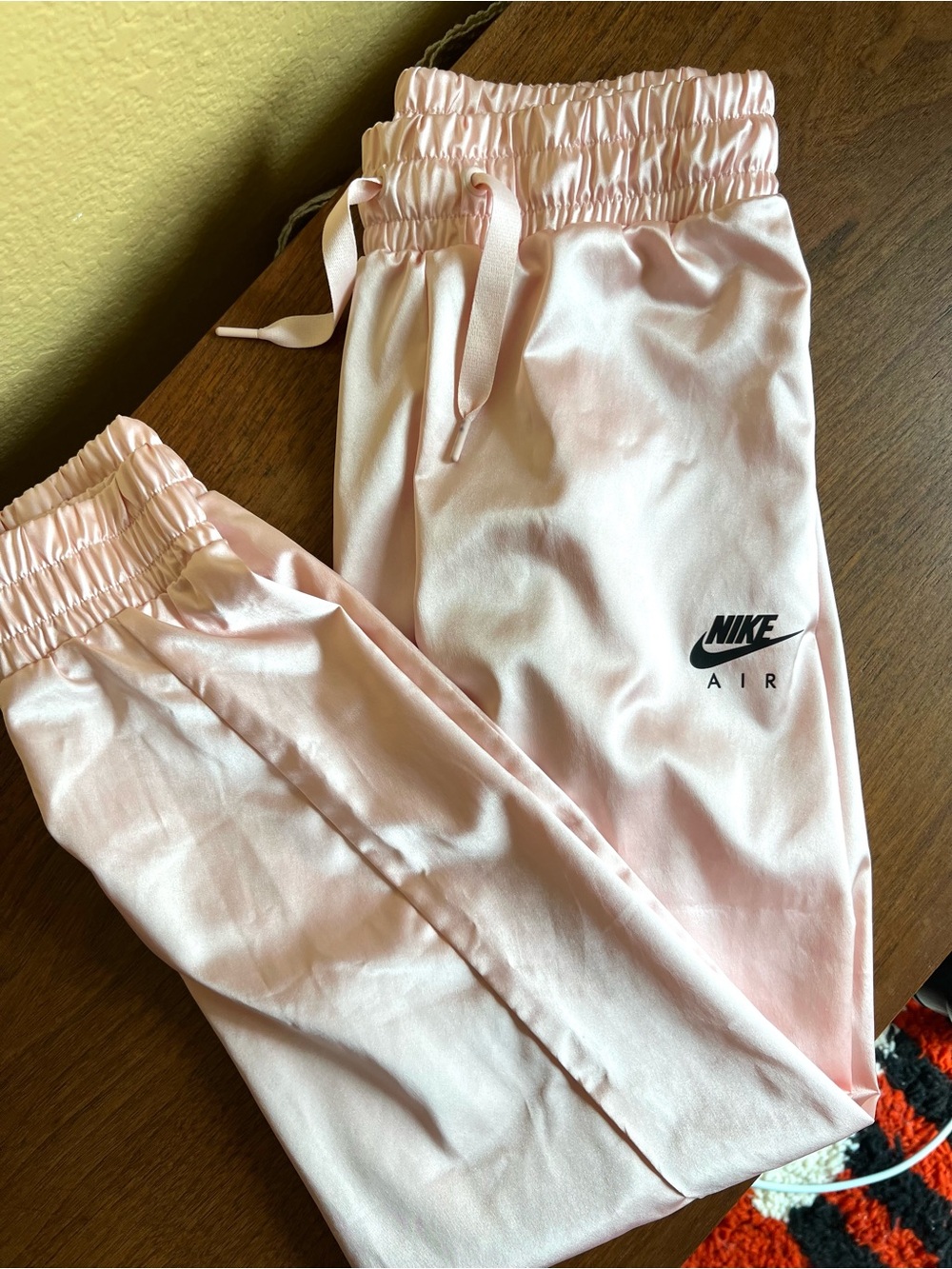 Nike Light Pink Satin Track Pants
